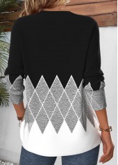 Grey Tummy Coverage Geometric Print Long Sleeve T Shirt | thumb picture 