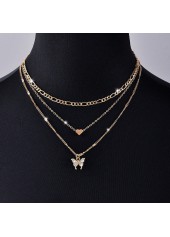 Golden Color Butterfly Metal Detail Necklace | thumb picture 