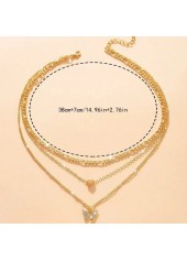 Golden Color Butterfly Metal Detail Necklace | thumb picture 