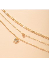Golden Color Butterfly Metal Detail Necklace | thumb picture 