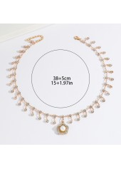 Golden Color Alloy Detail Rhinestone Necklace | thumb picture 