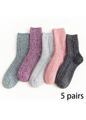 Multi Color Acrylic Mid Calf Socks