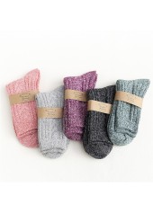 Multi Color Acrylic Mid Calf Socks | thumb picture 