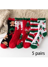 Christmas Multi Color Mid Calf Socks