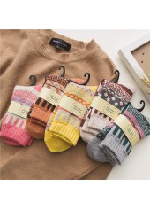 Multi Color Geometric Print Mid Calf Socks | thumb picture 