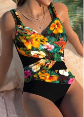 Tummy Coverage Floral Print Multi Color One Piece Swimwear | thumb picture 
