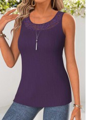 Purple Tummy Coverage 3/4 Sleeve Cardigan and Tank Top | thumb picture 