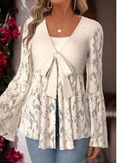 Beige Peplum Long Sleeve V Neck Cardigan