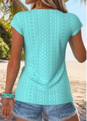 Cyan Tummy Coverage Short Sleeve Round Neck T Shirt | thumb picture 