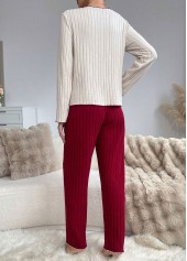 Wine Red Heart Print Lounge Top and Pants | thumb picture 