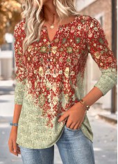 Multi Color Tummy Coverage Tribal Print T Shirt | thumb picture 