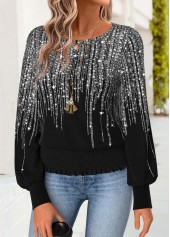 Black Tummy Coverage Dazzle Colorful Print T Shirt | thumb picture 