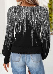 Black Tummy Coverage Dazzle Colorful Print T Shirt | thumb picture 