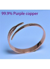 Rose Gold Leaf Design Copper Bangle | thumb picture 