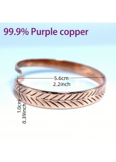 Rose Gold Leaf Design Copper Bangle | thumb picture 