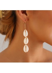 Raw White Tassel Shell Design Earrings