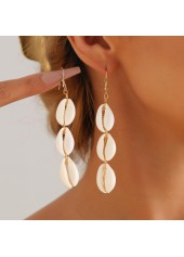Raw White Tassel Shell Design Earrings | thumb picture 