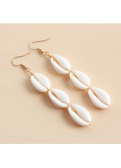 Raw White Tassel Shell Design Earrings | thumb picture 