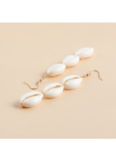 Raw White Tassel Shell Design Earrings | thumb picture 
