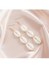 Raw White Tassel Shell Design Earrings | thumb picture 