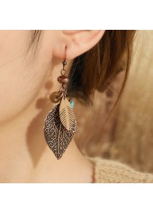 Dark Coffee Leaf Alloy Earrings and Necklace | thumb picture 
