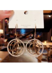 Golden Color Round Alloy Detail Earrings