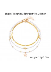 White Shell Starfish Alloy Necklace Set | thumb picture 