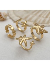 Golden Color Alloy Adjustable Open-Statement Ring | thumb picture 