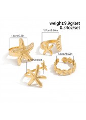 Golden Color Alloy Adjustable Open-Statement Ring | thumb picture 