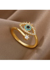Golden Eye Design Rhinestone Alloy Ring