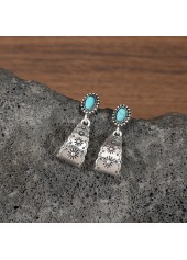 Silver Color Alloy Detail Geometric Earrings | thumb picture 