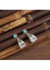 Silver Color Alloy Detail Geometric Earrings | thumb picture 