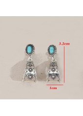 Silver Color Alloy Detail Geometric Earrings | thumb picture 