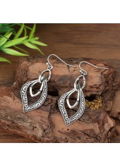 Silver Color geometric Alloy Detail Earrings | thumb picture 