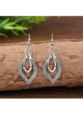 Silver Color geometric Alloy Detail Earrings | thumb picture 