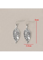 Silver Color Leaf Alloy Detail Earrings | thumb picture 