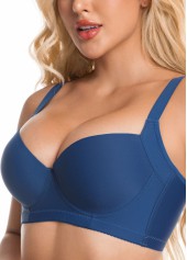 Blue Push-up Half Round Cup Bra