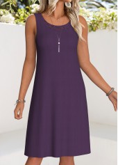 Dark Reddish Purple Tummy Coverage Dress and Cardigan | thumb picture 