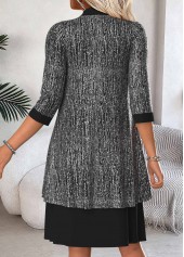 Black Tummy Coverage 3/4 Sleeve Dress and Cardigan | thumb picture 