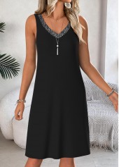 Black Tummy Coverage 3/4 Sleeve Dress and Cardigan | thumb picture 