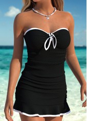 Tummy Coverage Mid Waisted Black Tankini Set | thumb picture 