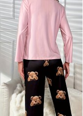 Pink Animal Print Long Sleeve Lounge Top and Pants | thumb picture 