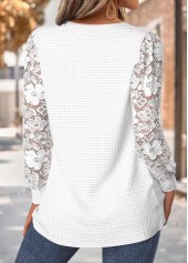 White Tummy Coverage Long Sleeve V Neck T Shirt | thumb picture 