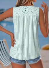Mint Green Tummy Coverage Striped Sleeveless Tank Top | thumb picture 