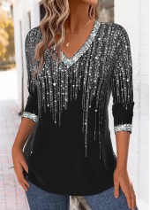 Black Tummy Coverage Ombre Long Sleeve T Shirt | thumb picture 