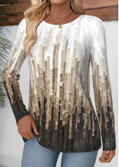 Multi Color Tummy Coverage Geometric Print T Shirt | thumb picture 