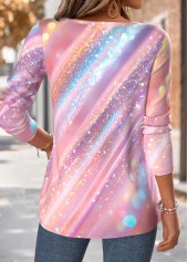 Light Pink Tummy Coverage Dazzle Colorful Print T Shirt | thumb picture 