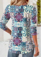 Multi Color Tummy Coverage Tribal Print T Shirt | thumb picture 