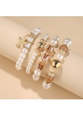 Beige Starfish Design Pearl Beaded Bracelets | thumb picture 