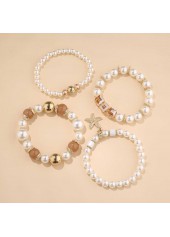 Beige Starfish Design Pearl Beaded Bracelets | thumb picture 